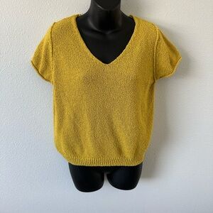 Anthropologie Mustard Textured Knit Top